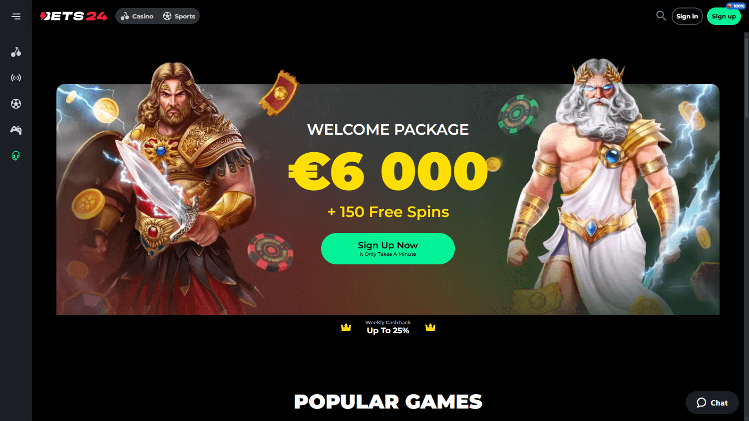 Bets24 Casino Desktop screenshot
